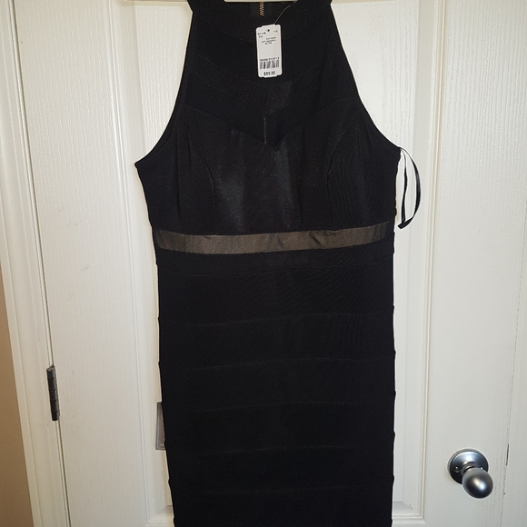 Le Chateau Black mesh bodycon dress. New with tags! - Picture 3 of 4